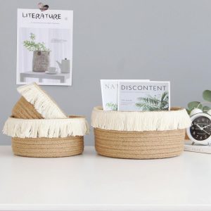Storage Basket Natural Anti-deform Jute Handmade